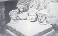 Due teste fittili maschili, un busto femminile ed una testa di statua maschile